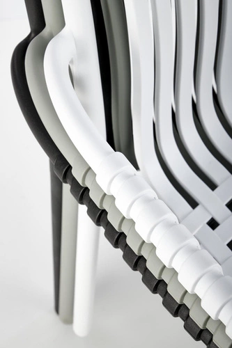 Krzesło ogrodowe Nathan czarne Intesi z tworzywa sztucznego, nowoczesne, łatwe czyszczenie, sztaplowane