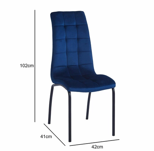 Krzesło Ezara Velvet niebieskie