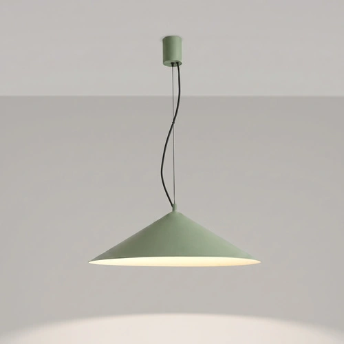 Lampa wisząca FINT LED oliwkowa regulowana do salonu 50 cm