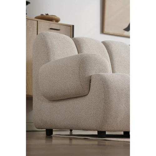 Sofa narożna modułowa Taza 3,5-osobowa piaskowa prawa do salonu