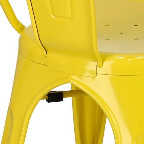 Krzesło metalowe Paris żółte inspirowane Tolix do jadalni i kuchni industrialne D2.DESIGN