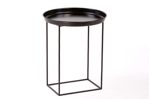 Stolik kawowy Ramme okrągły czarny metalowy nowoczesny do salonu NORDIFRA 43 cm