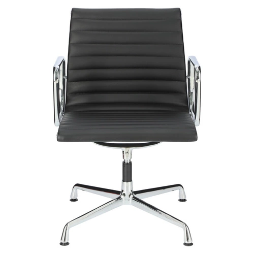 Fotel biurowy CH1081 inspirowany EA108 skórzany czarny obrotowy z podłokietnikami do biura