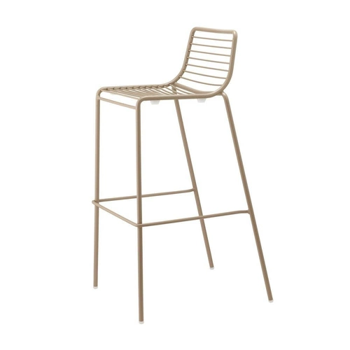 Hoker metalowy z oparciem Summer szary nowoczesny do kuchni i wyspy 75 cm sztaplowany SCAB Design