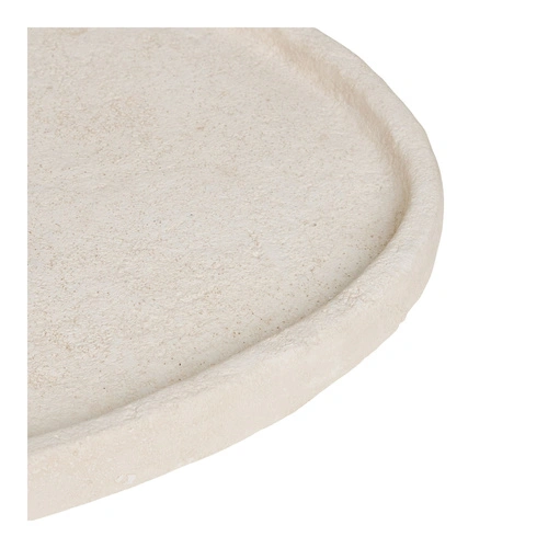 House Nordic beżowa taca dekoracyjna cementowa owalna do salonu 35x30 cm