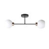 Lampa sufitowa Amanda czarny+złoty 2x40  E27 klosz biały