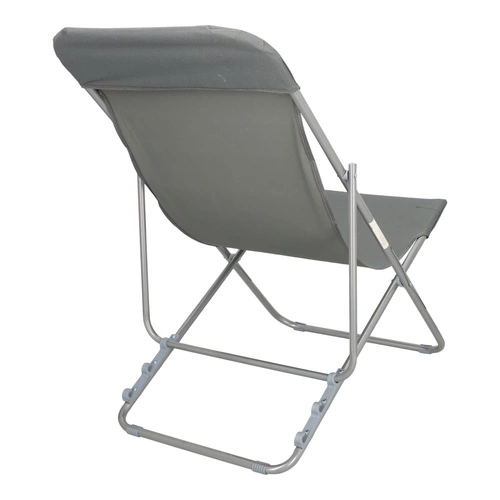 Leżak ogrodowy Setuba szary składany regulowany nowoczesny metalowo-tkaninowy 5five simply smart