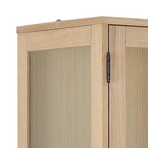 Witryna Marte Actona dębowa bielona szklana do salonu i jadalni