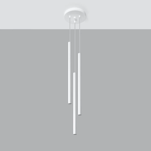 Lampa wisząca Pastelo biała 3-punktowa nowoczesna nad stół do kuchni lub jadalni