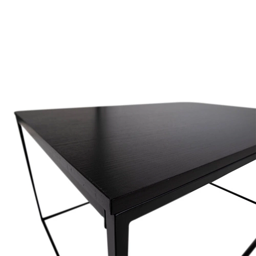 Stolik kawowy Vita prostokątny czarny loftowy 60x90 cm do salonu nowoczesny Intesi