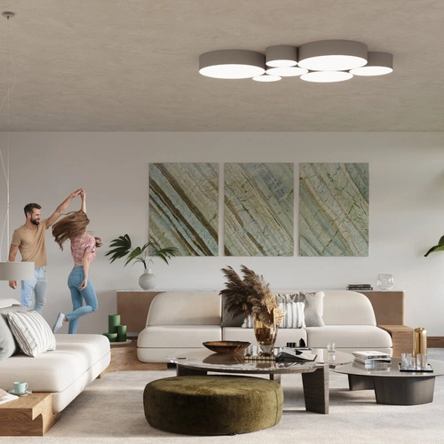 Lampa wisząca Arena 35 szara nowoczesna do salonu i jadalni nad stół Sollux Lighting