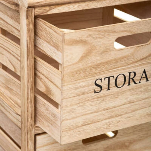 5five simply smart drewniany wózek kuchenny na kółkach z 3 pojemnymi pudełkami do spiżarni