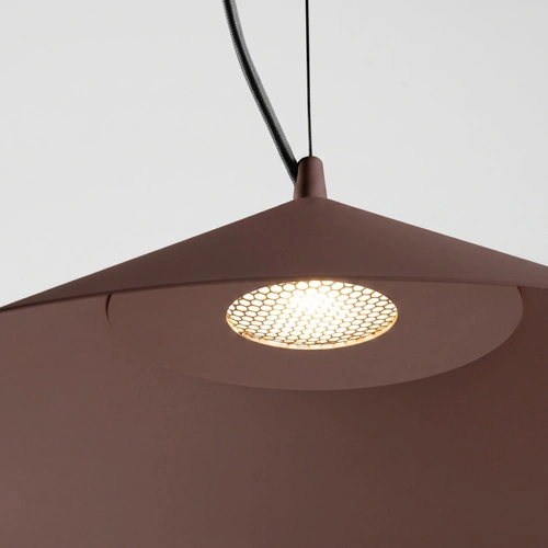 Lampa wisząca FINT LED brązowa do salonu regulowana nowoczesna