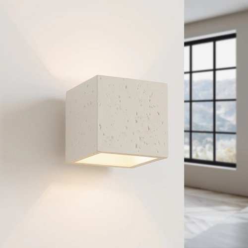 Kinkiet ścienny QUAD beton beżowy nowoczesny do salonu i kuchni industrialny