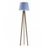 Lampa podłogowa Curacao niebieska abażur nowoczesna drewniana do salonu Lysne 158 cm