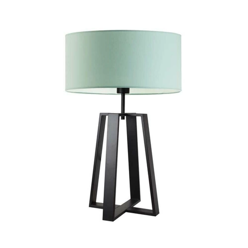 Lampka nocna do sypialni Thor nowoczesna z miętowym abażurem na czarnym stelażu LYSNE 61 cm