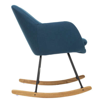 Fotel bujany kubełkowy Pera granatowy do salonu nowoczesny z podłokietnikami poliester