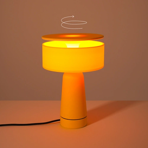 Lampa biurkowa AXO żółta nowoczesna do salonu z włącznikiem kablowym