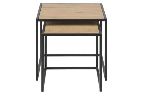 Zestaw dwóch stolików kawowych Seaford nowoczesny do salonu, 40x40 cm i  50x50 cm