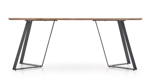 Stół do jadalni Gary loftowy nierozkładany orzech rustykalny czarne nogi 180x90 cm