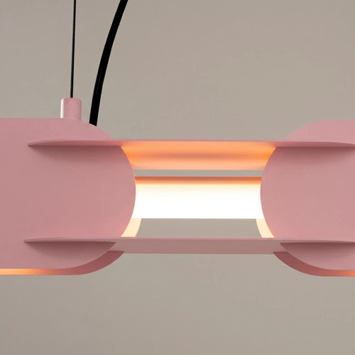 Lampa wisząca CHAIN 158 LED różowa nowoczesna do jadalni nad stół