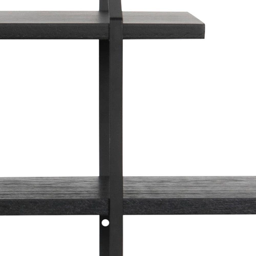 Półka na książki Belfast 2 industrialna wisząca czarna popielata 191 cm do salonu Actona