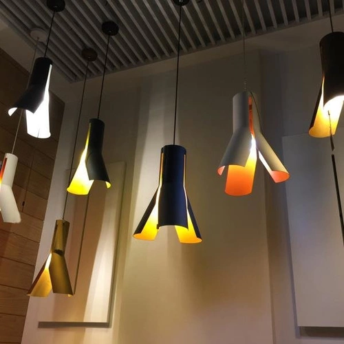 Lampa wisząca Origami Design nowoczesna metalowa biała do jadalni nad stół 32 cm