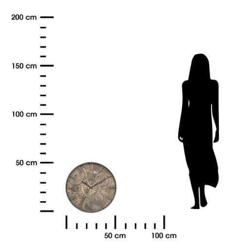 Zegar ścienny Deyan 50 cm brązowy nowoczesny industrialny do salonu i sypialni Atmosphera