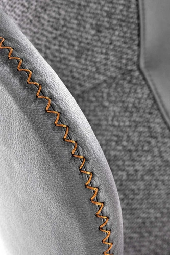 Krzesło tapicerowane Josephin szare do jadalni i salonu nowoczesne z czarnymi nogami Intesi