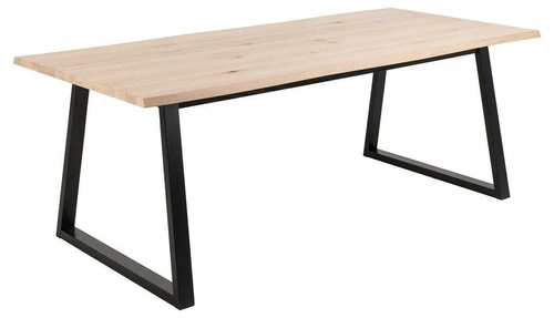 Stół do jadalni Malika 220x100 cm nowoczesny dąb bielony z czarnymi nogami Actona
