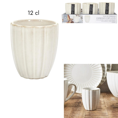 Kubek do espresso ceramiczny beżowy 120ml nowoczesny Intesi Vlora do kawy