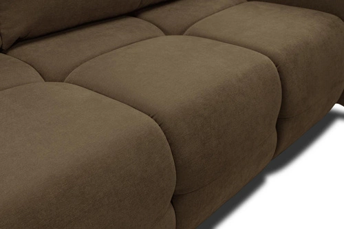 Sofa rozkładana 3 osobowa z funkcją spania i pojemnikiem Bode brązowa do salonu