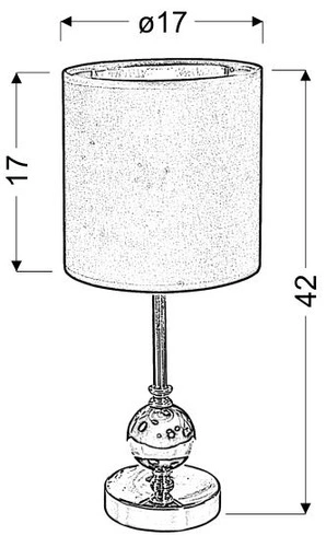 Lampka nocna glamour Melba czarna z abażurem do sypialni i salonu CANDELLUX LIGHTING 42 cm