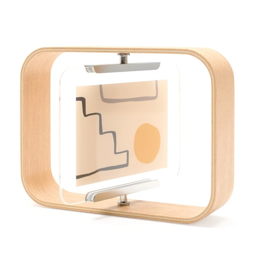 Ramka na zdjęcia 10x15 Bellwood drewniana dwustronna naturalna stojąca Umbra skandynawska