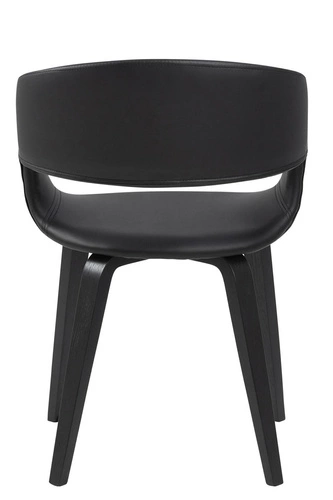 Krzesło tapicerowane Supernova Intesi czarne do jadalni nowoczesne z podłokietnikami łatwe czyszczenie