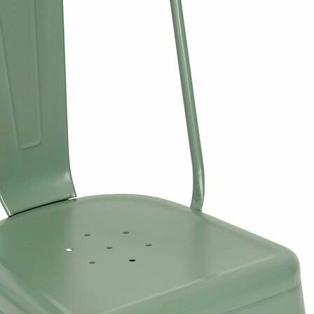 Krzesło metalowe Paris Edge Atmosphera loftowe zielone do jadalni i kuchni na zewnątrz