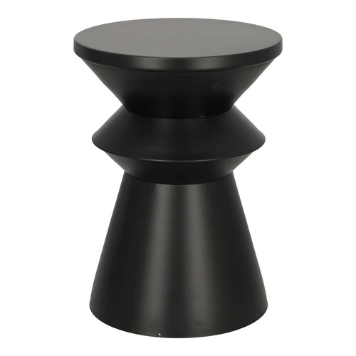 Stolik kawowy Sohan okrągły czarny metalowy nowoczesny loftowy do salonu pomocniczy 36 cm