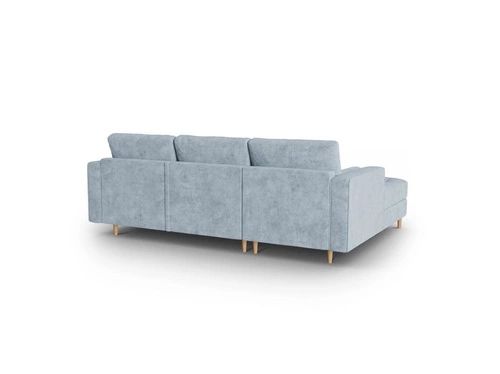 Narożnik z funkcją spania Gobi Light Blue Structured Fabric lewostronny
