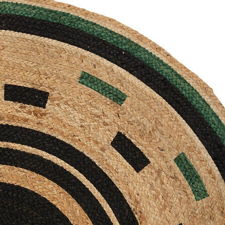 Dywan okrągły jutowy Malakite 120x120 cm boho do salonu i sypialni Atmosphera czarny/naturalny