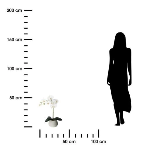 Sztuczna orchidea Real Touch z betonową doniczką biała