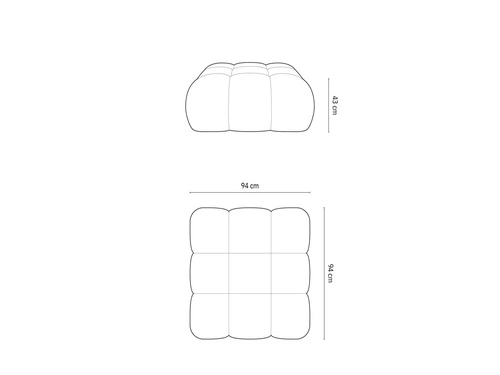 Pufa Bellis welurowa kwadratowa pikowana butelkowa zieleń do salonu nowoczesna 94x94 cm