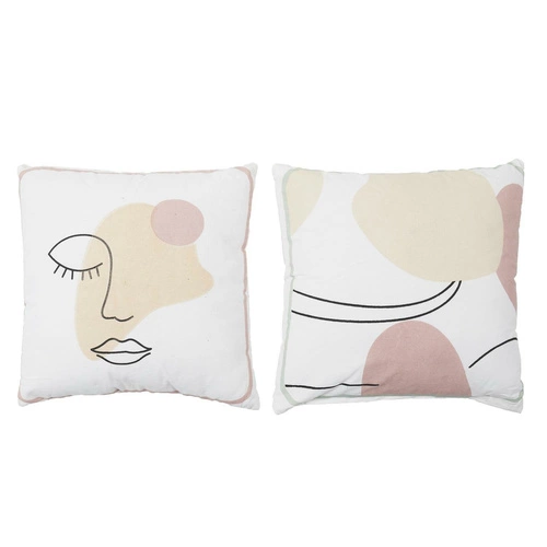 Poduszka dekoracyjna Arty pastelowa twarz 40x40 nowoczesna do salonu i sypialni