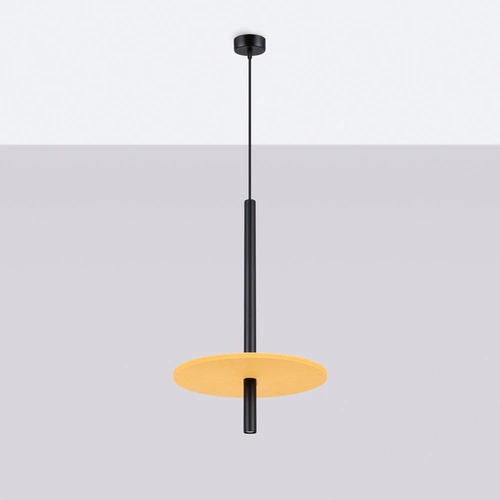 Lampa wisząca FELTRO nowoczesna czarna żółta do salonu kuchni nad stół 30 cm