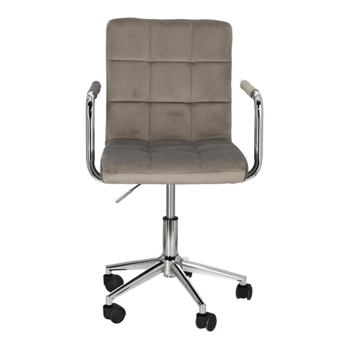 Fotel biurowy ergonomiczny Cosmo Arm szary welurowy obrotowy z podłokietnikami do biura