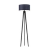 Lampa podłogowa trójnóg glamour MIAMI Lysne granatowy abażur hebanowy do salonu personalizowana