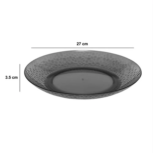 Talerz obiadowy Estiva 27 cm okrągły plastikowy ciemnoszary do ogrodu i kuchni