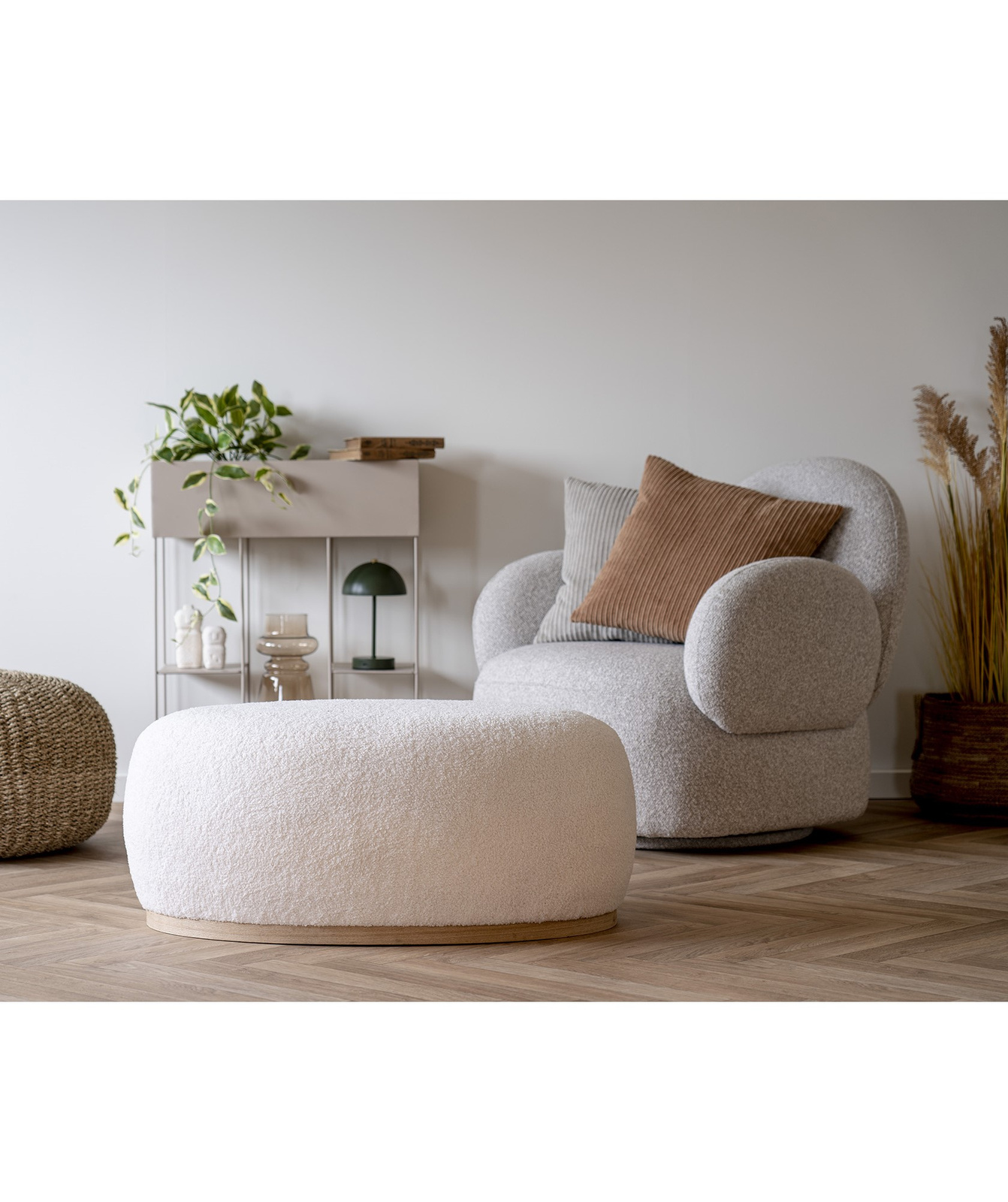 Pufa Manhattan biała teddy