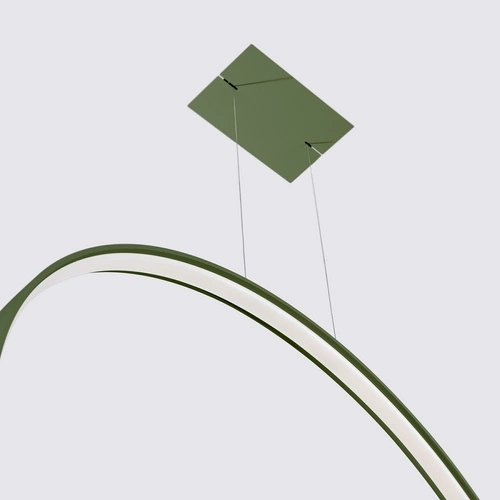 Lampa wisząca LED RIO zielona oliwka nowoczesna do jadalni nad stół 55 cm