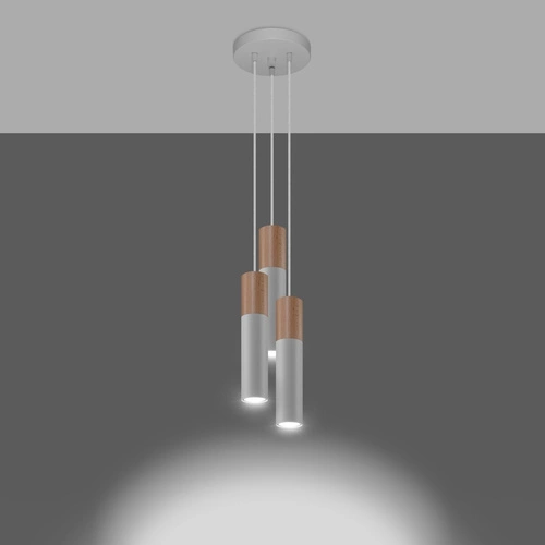 Lampa wisząca Pablo 3-punktowa biała nowoczesna nad stół do salonu i kuchni