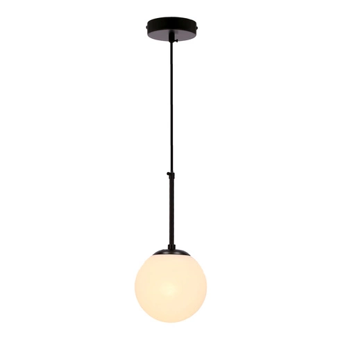 Lampa wisząca Pompei czarny 1x40W E27  klosz biały 15cm